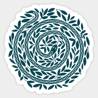 Spiral Snake dark teal Sticker